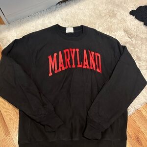 Champion Black and Red Crewneck Sweater